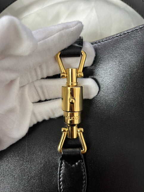 Sold Gucci Jackie 1961 Black Leather Bag Small with Adjustable Strap