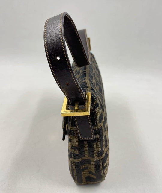 Sold Fendi Baguette Classic Zucca Print Monogram Gold-tone Hardware
