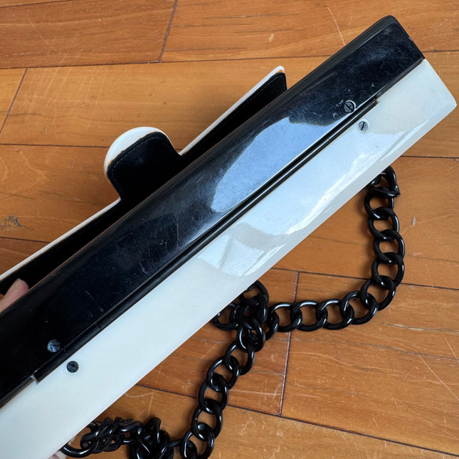 Chanel Acrylic Flap Small Two-tone Black and White Shoulder Bag