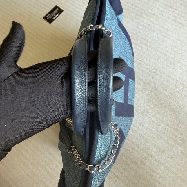 Chanel Deauville Tote Medium Navy Denim Top Handle