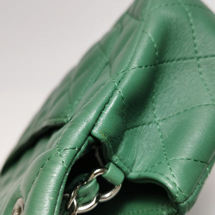 Chanel Classic Flap Mini 2019 Green Lambskin Leather Silver Hardware