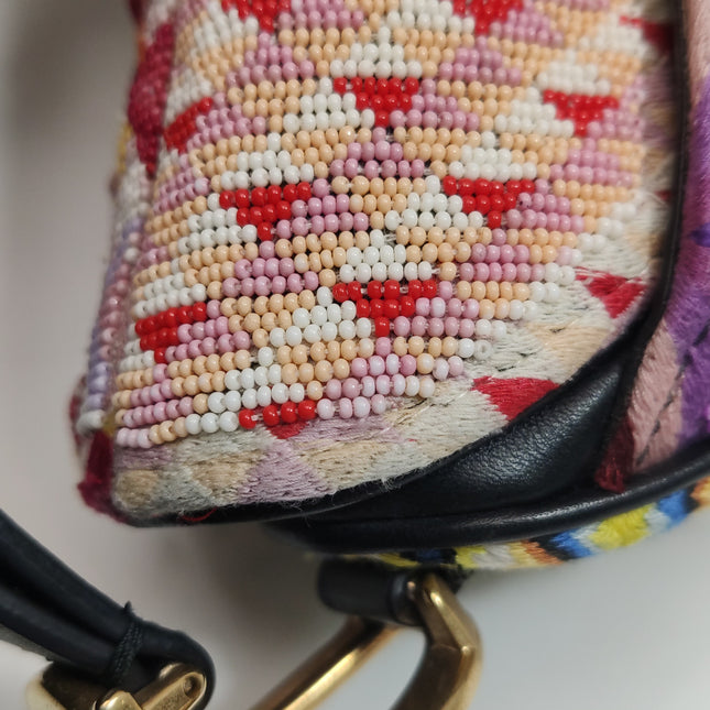 Dior Saddle Mini Multicolor Beaded Tassel Shoulder Bag 2018
