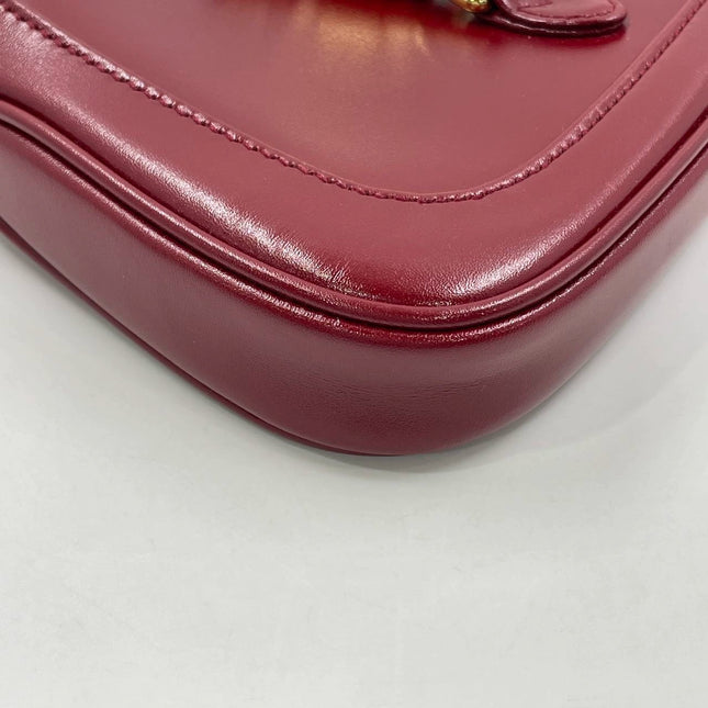 Gucci Jackie 1961 Mini Red Burgundy Leather Bag No Strap