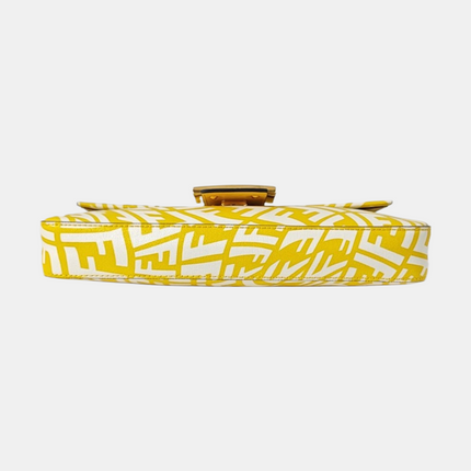 Fendi Baguette 1997 Re-edition Yellow Psychedelic Print Canvas Shoulder Bag