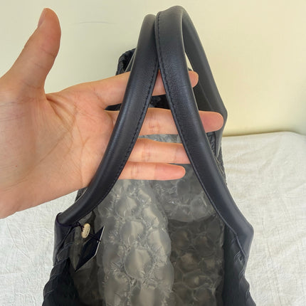 Bottega Veneta Reissued Cabat Intreccio Leather Tote Bag Navy 40cm