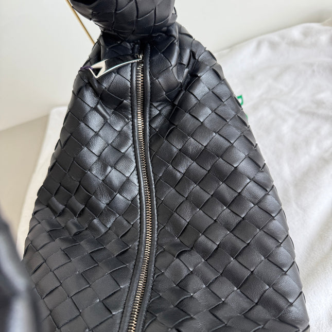 Bottega Veneta Jodie Small Black Lambskin Leather Silver Hardware