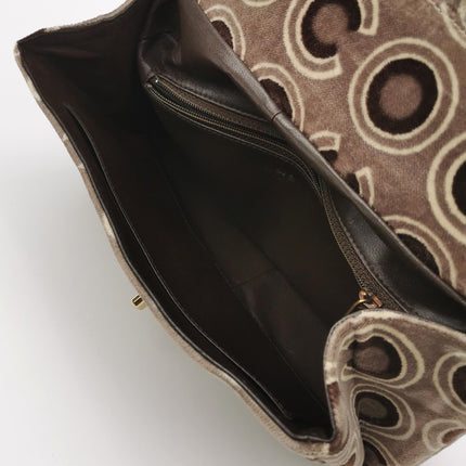 Chanel 2002 Coco Flap Top Handle Box Bag Velvet Grey