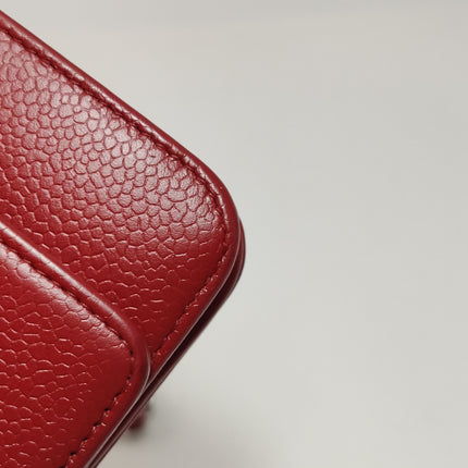 Chanel Wallet on Chain WOC Double CC Red Caviar Leather