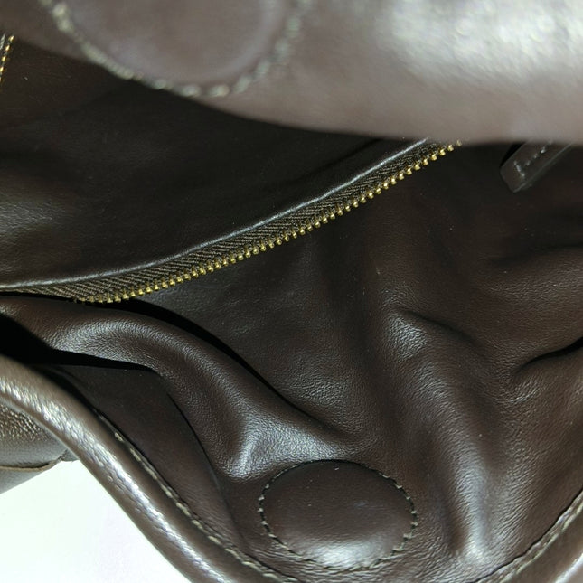 Bottega Veneta Hop Hobo Small Fondant Dark Chocolate Brown Leather 40cm