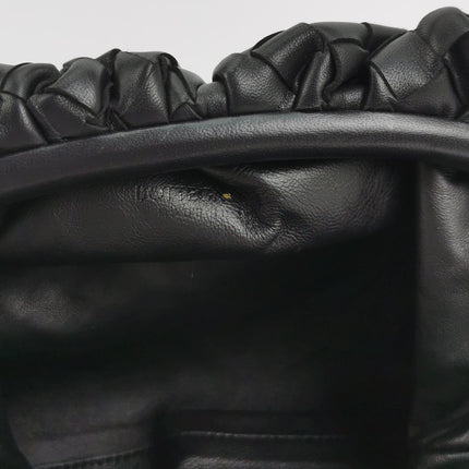 Bottega Veneta Pouch Large Intrecciato Black Calfskin Leather Clutch