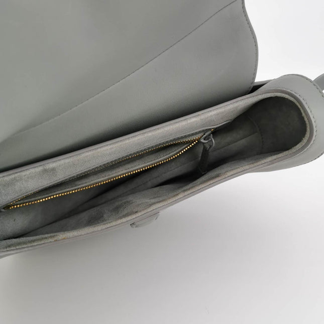 Sold Dior Saddle 2020 Medium Calfskin Leather Matte Monochrome Grey