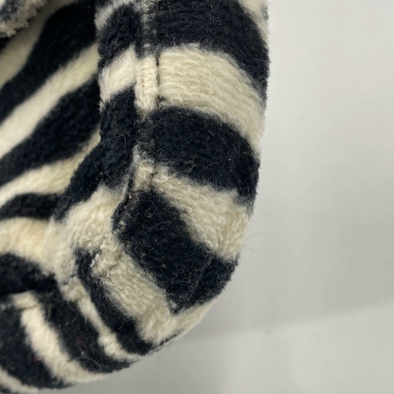 Fendi Baguette Black and White Zebra Print Fleece Red Buckle