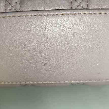 Lady Dior Mini Pearlescent Pink Lambskin Leather Gold HW Chain Strap