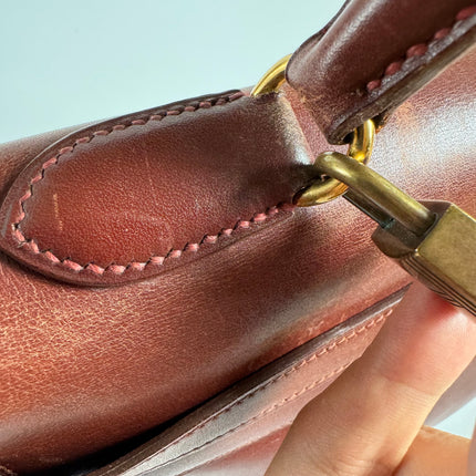 Hermes Kelly 35 Vintage Brown Box Calfskin Leather Gold Hardware 1995 With Strap Lock Key n Clochette