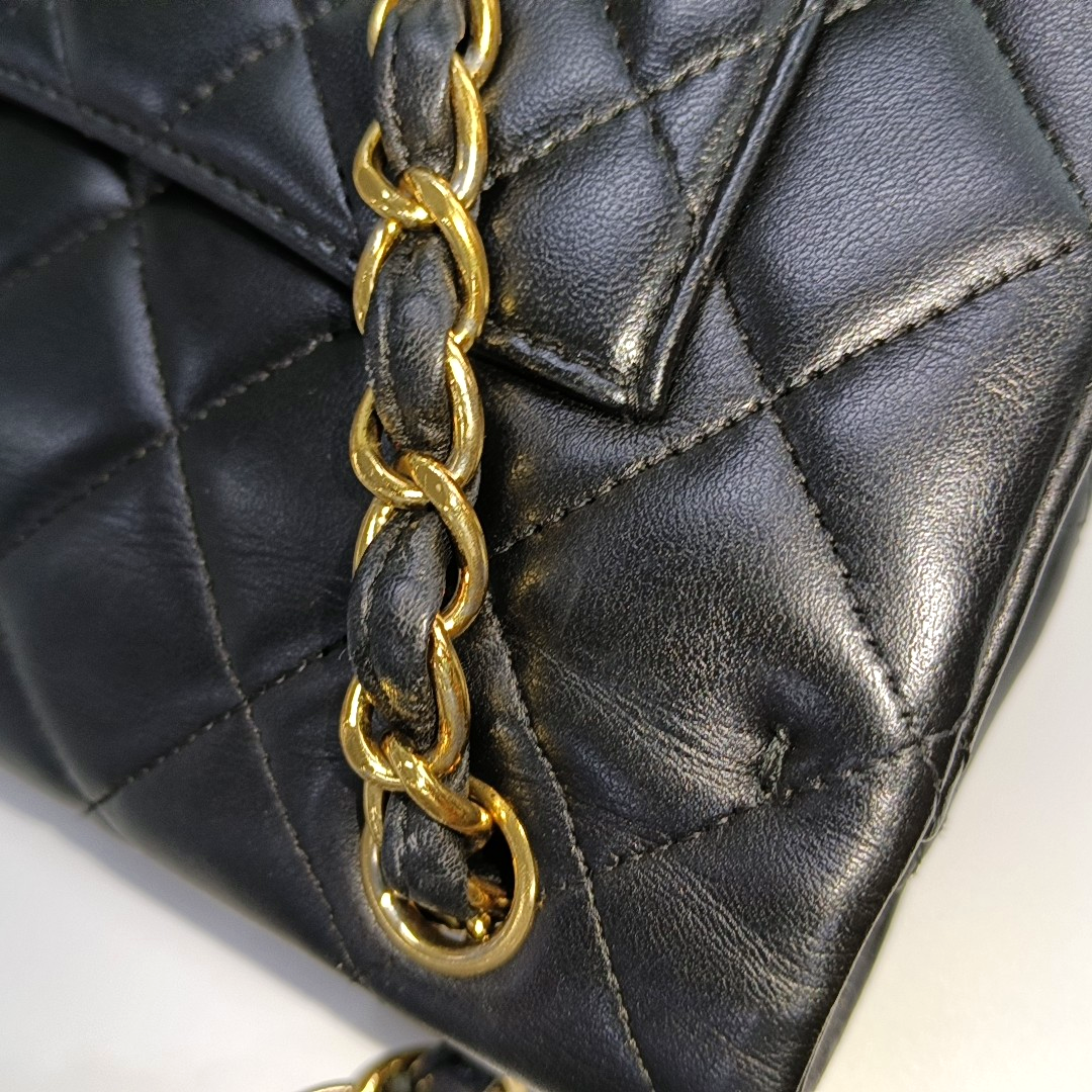 Chanel Classic Flap Maxi Black Lambskin Leather Double Flap with Gold Hardware, 2014-2015