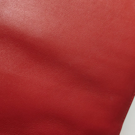 Chanel Classic Flap Single Flap Large Red Lambskin Leather Silver Hardware