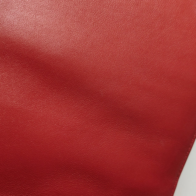 Chanel Classic Flap Single Flap Large Red Lambskin Leather Silver Hardware