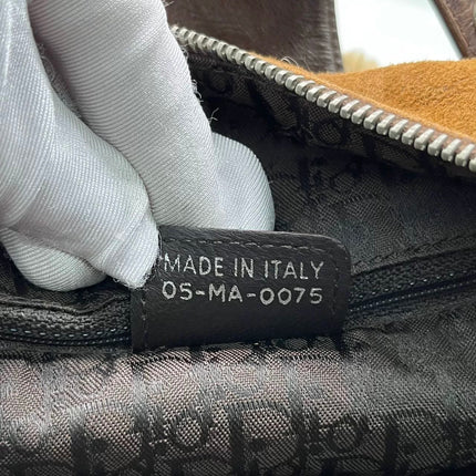 Dior Flight Medium Brown Shearling Leather with Orange Tag Shoulder Bag
