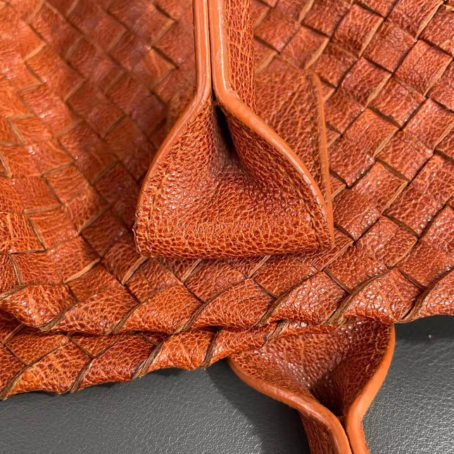 Bottega Veneta Cabat Tote Burnt Metallic Orange Intrecciato Leather 40cm