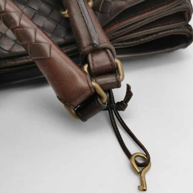 Bottega Veneta Roma Tote Intrecciato Lambskin Leather Dark Chocolate Brown 40cm