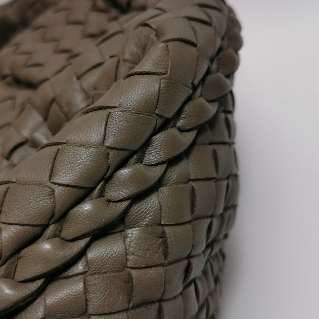 Bottega Veneta Belly Hobo Intreccio Leather Grey Large 54cm