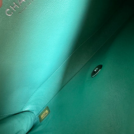 Sold Chanel Envelope Clutch with Chains 2013 Shoulder Bag Apple Green Patent Leather