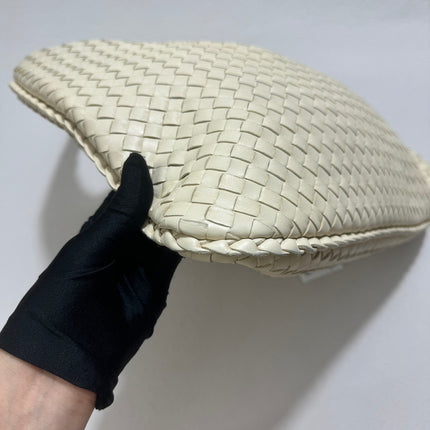 Sold Bottega Veneta Hobo Bag Large Leather Milk White 47cm