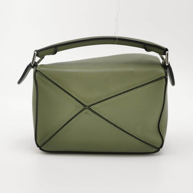Sold Loewe Puzzle Mini Green Calfskin Leather Crossbody Bag