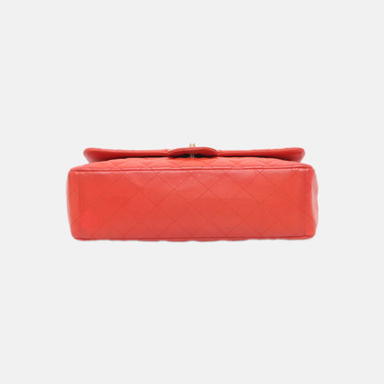 Sold Chanel Classic Flap 2009 Maxi Red Lambskin Leather Gold-tone Hardware