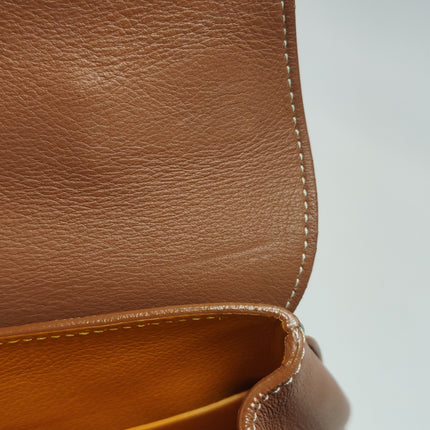 Goyard Saigon Mini Brown Canvas and Leather Wooden Top Handle Crossbody Bag