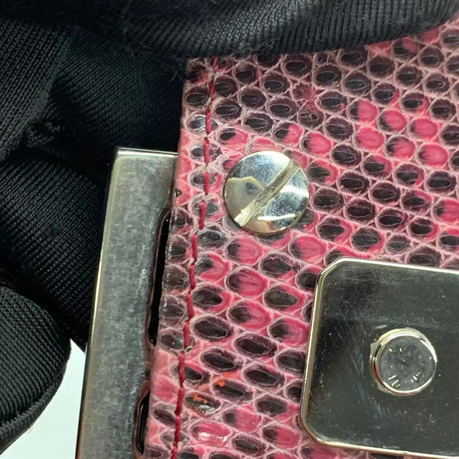 Fendi Baguette Purple Lizard Skin Leather Handbag