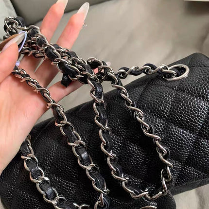 Chanel Classic Flap Mini Black Caviar Silver Hardware 2017-18
