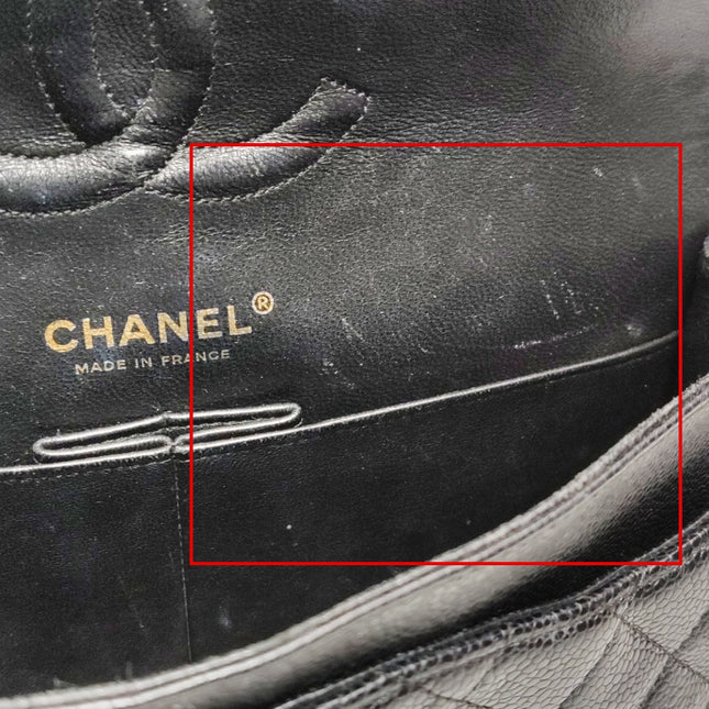 Chanel Classic Flap Medium Black Caviar Leather with 24k Gold Hardware, 2008-2009