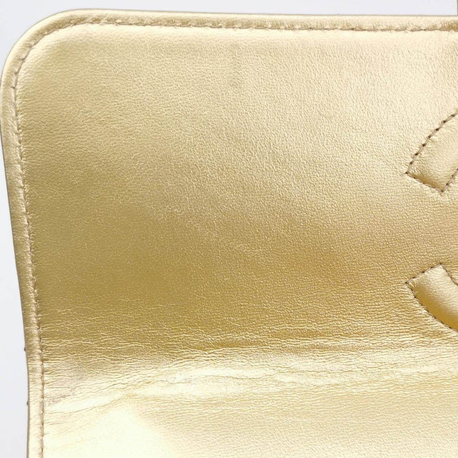 Sold Chanel 1994 Classic Flap Kelly Top Handle Bag Medium Metallic Gold Lambskin Leather