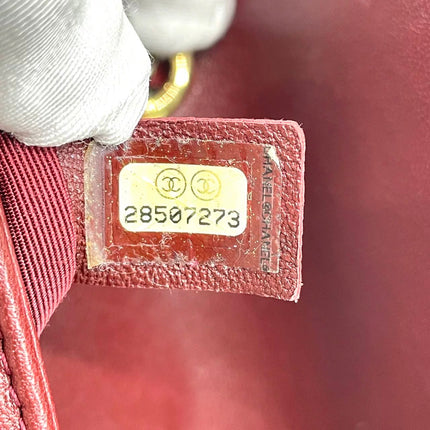 Chanel Flap Bag Mini Burgundy Lambskin Leather Gold & Silver Hardware 2019