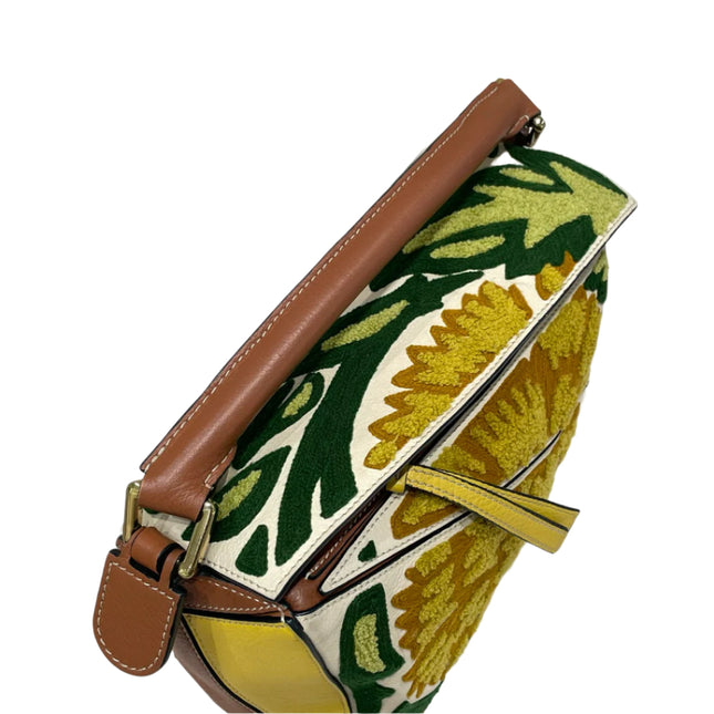 Loewe x William De Morgan Puzzle Small Embroidered Brown Yellow Multicolor