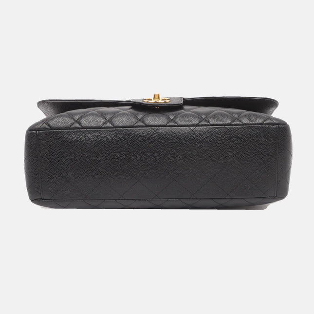 Chanel Classic Flap Maxi 2009 Black Caviar Leather Single Flap with Gold Hardware