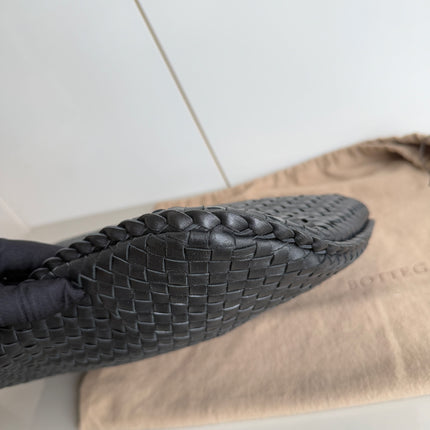 Bottega Veneta Intrecciato Hobo Bag Medium Black Leather 47cm