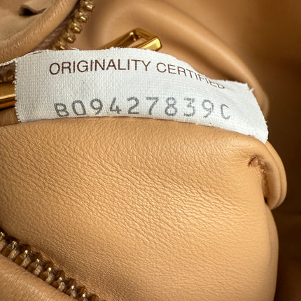 Bottega Veneta Jodie Mini Almond Beige Lambskin Leather Clutch Bag