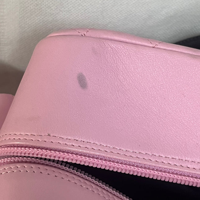 Chanel Cambon Large Pink Calfskin Leather Double Strap Handbag