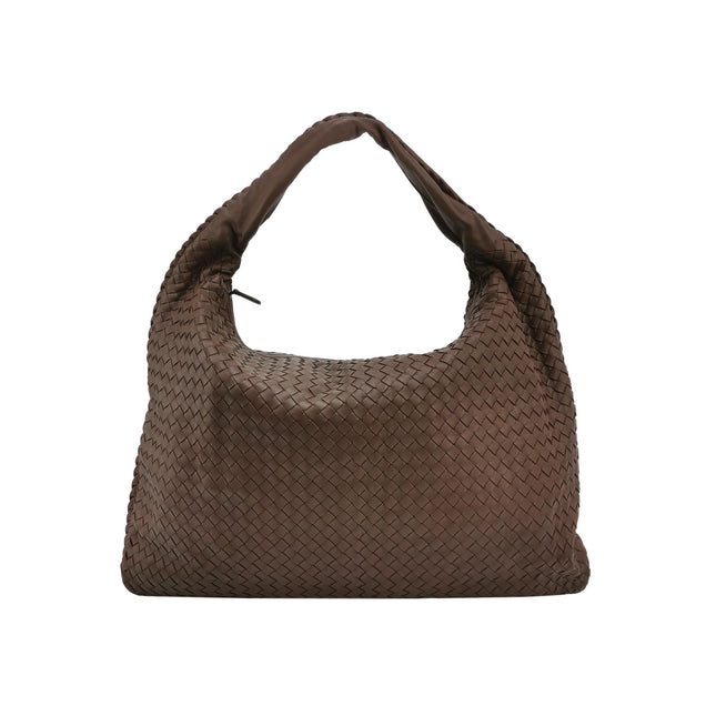 Bottega Veneta Veneta Hobo Maxi Dark Brown Lambskin Leather 53cm-Luxbags