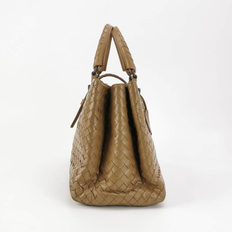 Bottega Veneta Roma Handbag Bag Intrecciato Nappa Leather Beige Large 35cm