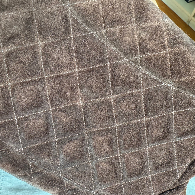 Chanel Classic Flap Medium Dark Chocolate Brown Suede Leather Silver HW, 1996-1997