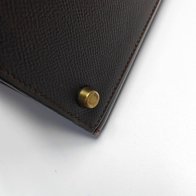 Hermes Kelly 28 Vintage Sellier Dark Brown Epsom Leather Gold Hardware 1990