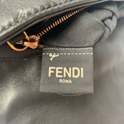 Sold Fendi Baguette Black Leather 3D FF Motif Crossbody bag Medium