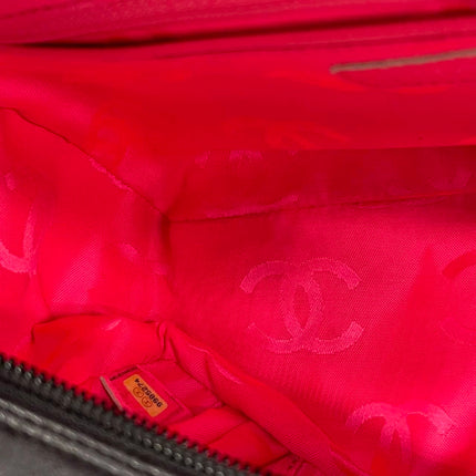 Chanel Cambon Multi-pocket Ligne Reporter Bag Medium Black Calfskin Leather