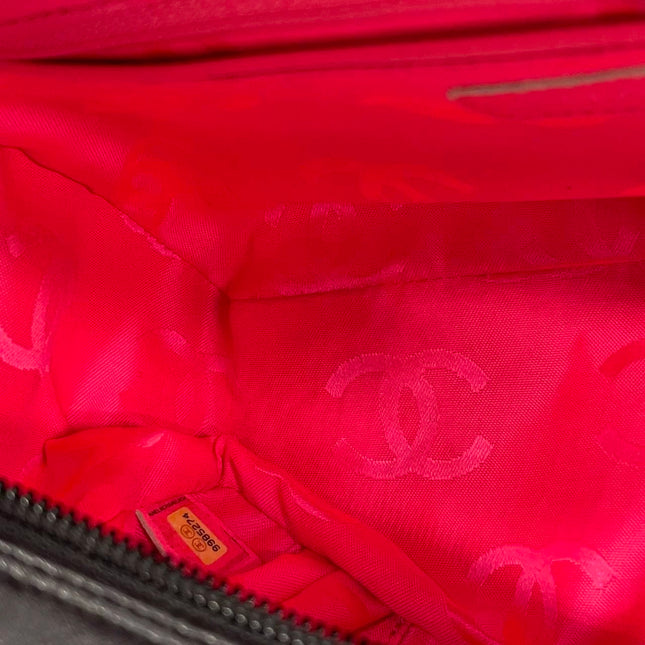 Chanel Cambon Multi-pocket Ligne Reporter Bag Medium Black Calfskin Leather