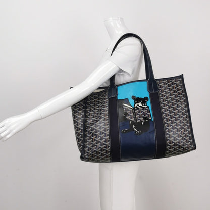 Goyard Villette Large Navy French Bulldog Shopping Tote