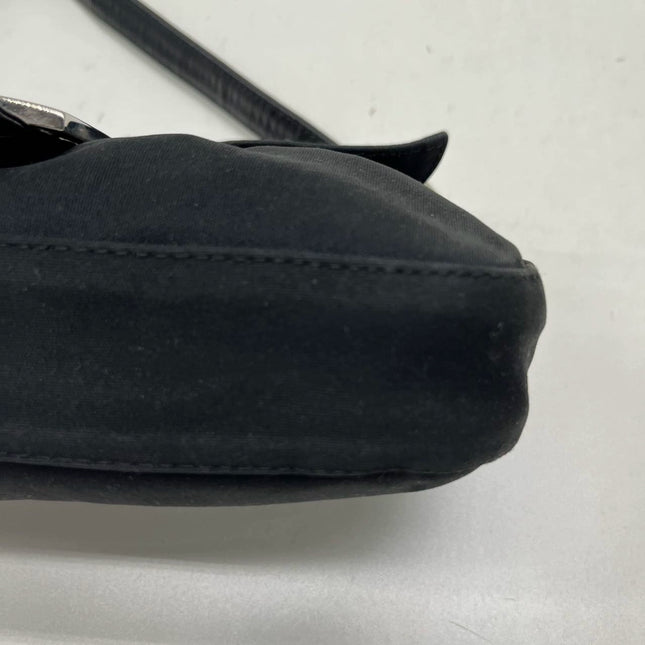 Sold FENDI Baguette Vintage Black Cloth Silver Hardware