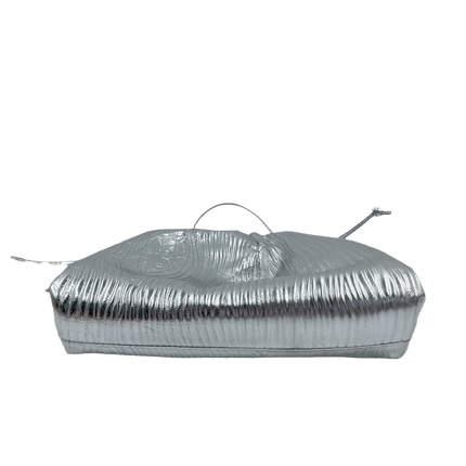 Sold Bottega Veneta Pouch Mini Silver Lambskin Leather Tree Trunk pattern